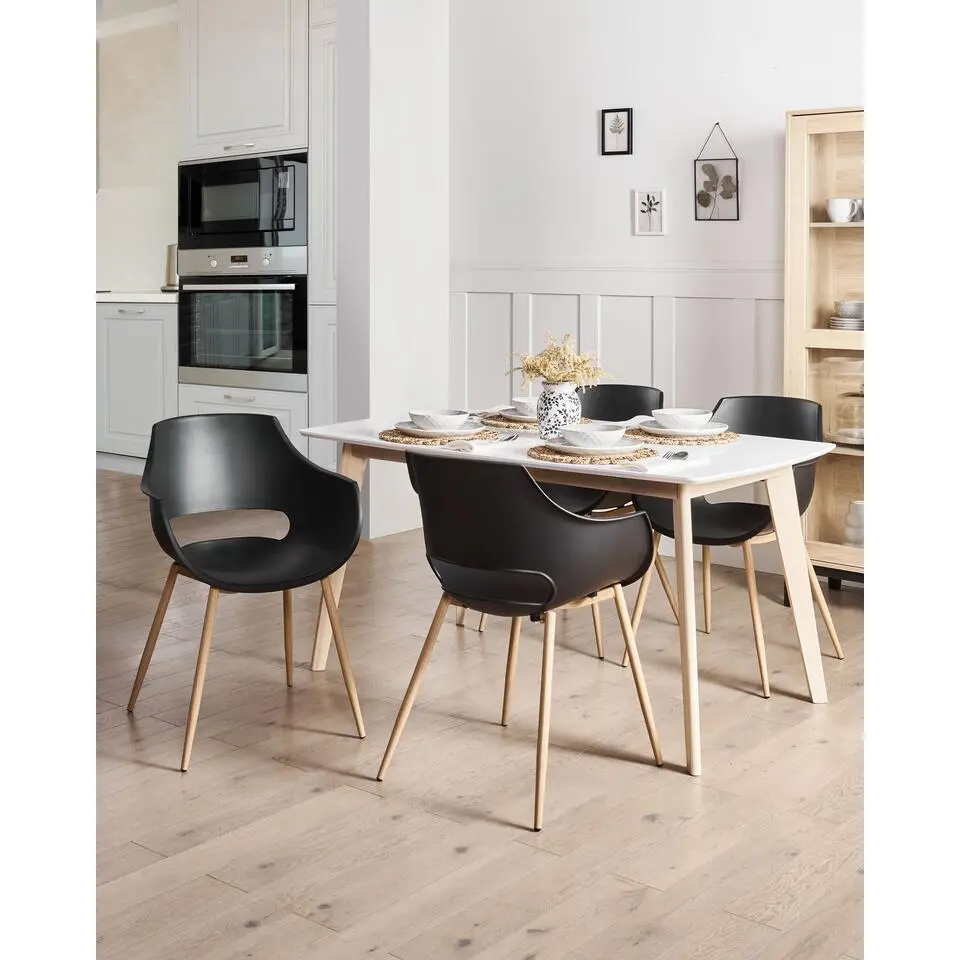 MILLERS - Set van 4 stoelen - Zwart - Synthetisch materiaal