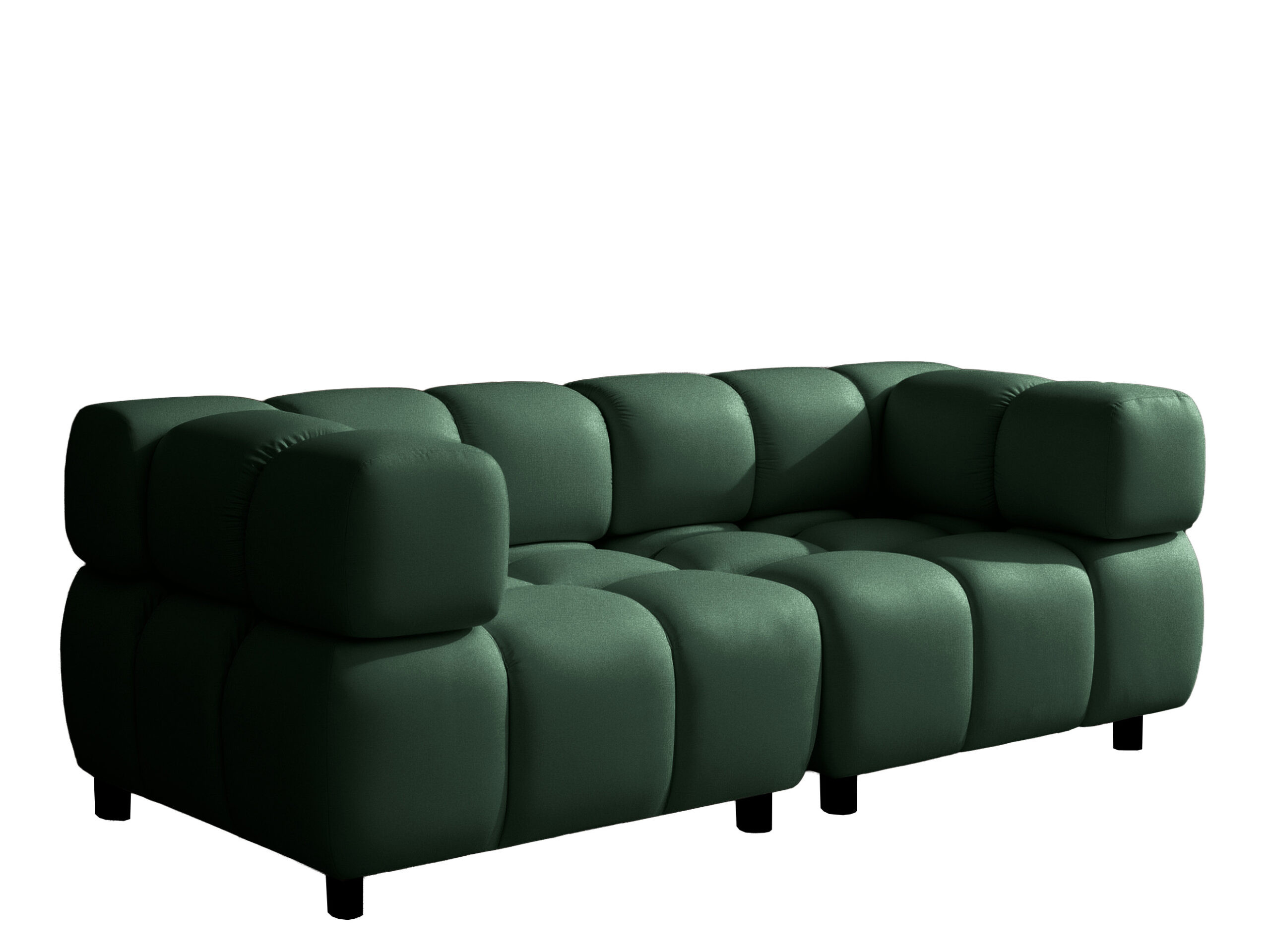 Sofa modułowa trzyosobowa, tkanina welurowa Bluvel, Zielony, Bolla