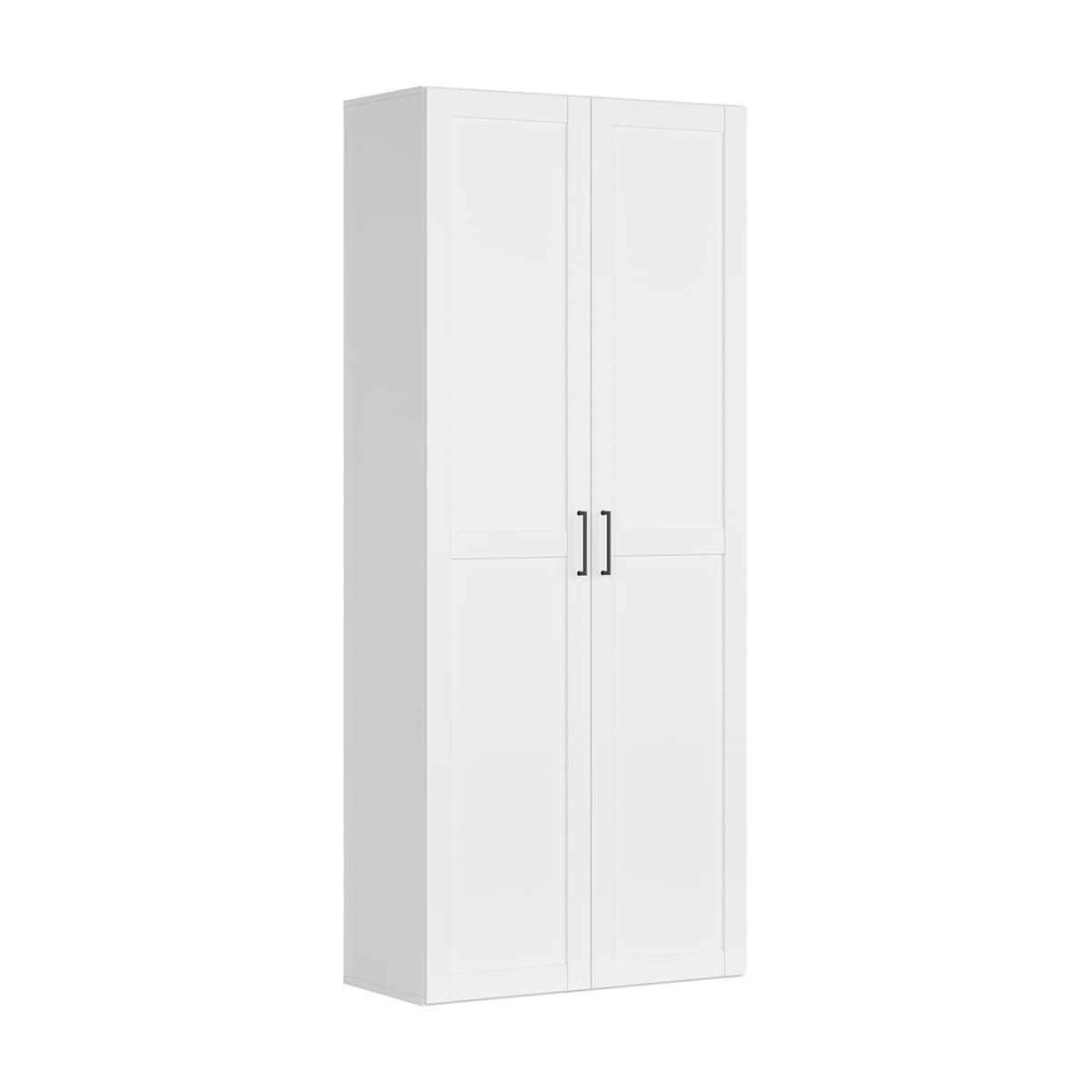 - Armoire 2 portes L100 x P45 x H240 cm stratifiés blanc