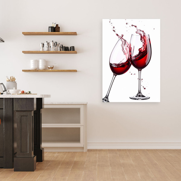Obraz do kuchni jadalni, Kieliszki z czerwonym winem 20x30