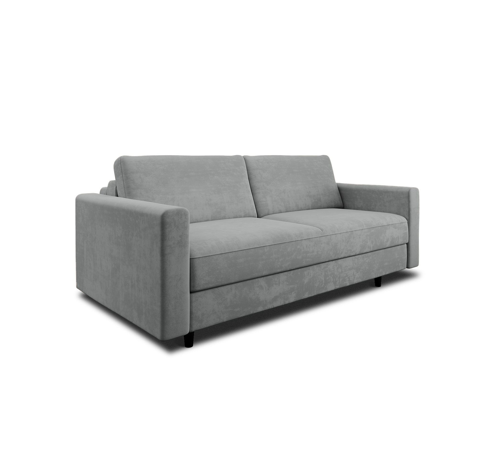 Rechte bank Hailie Jade 3 personen Fluweel Beton grijs
