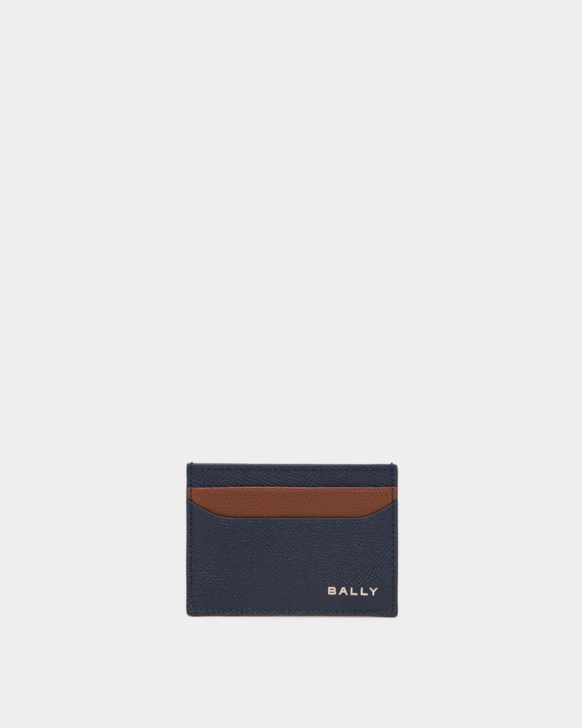 Bally Essential Kartenetui aus genarbtem Leder in Navy Blue