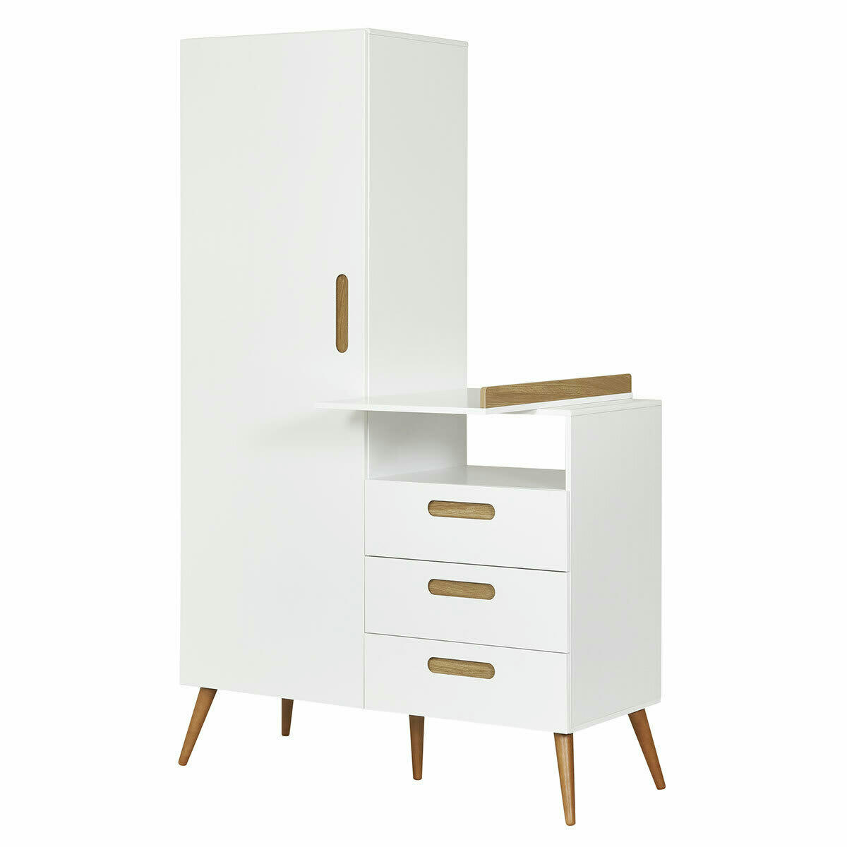 ZAHIA - Armoire effet bois blanc