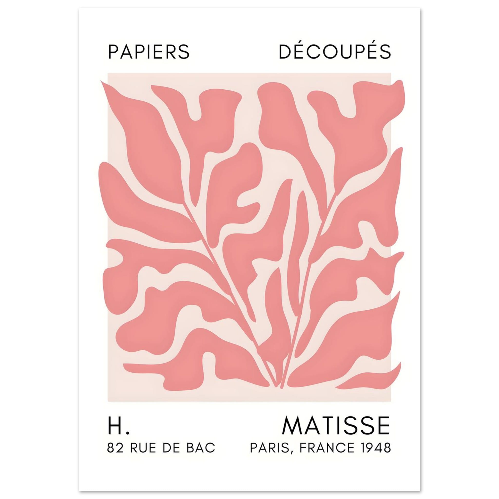 Artfulprints Poster Matisse – Seabed shapes taupe  - A4 21x29.7 cm - Taupe