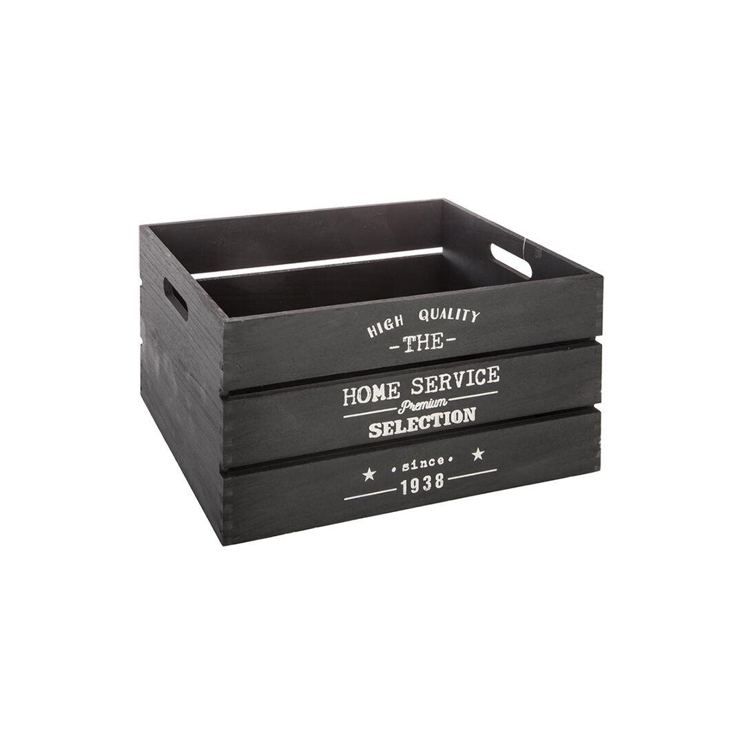 Caixa Em Madeira Factory cinza escuro