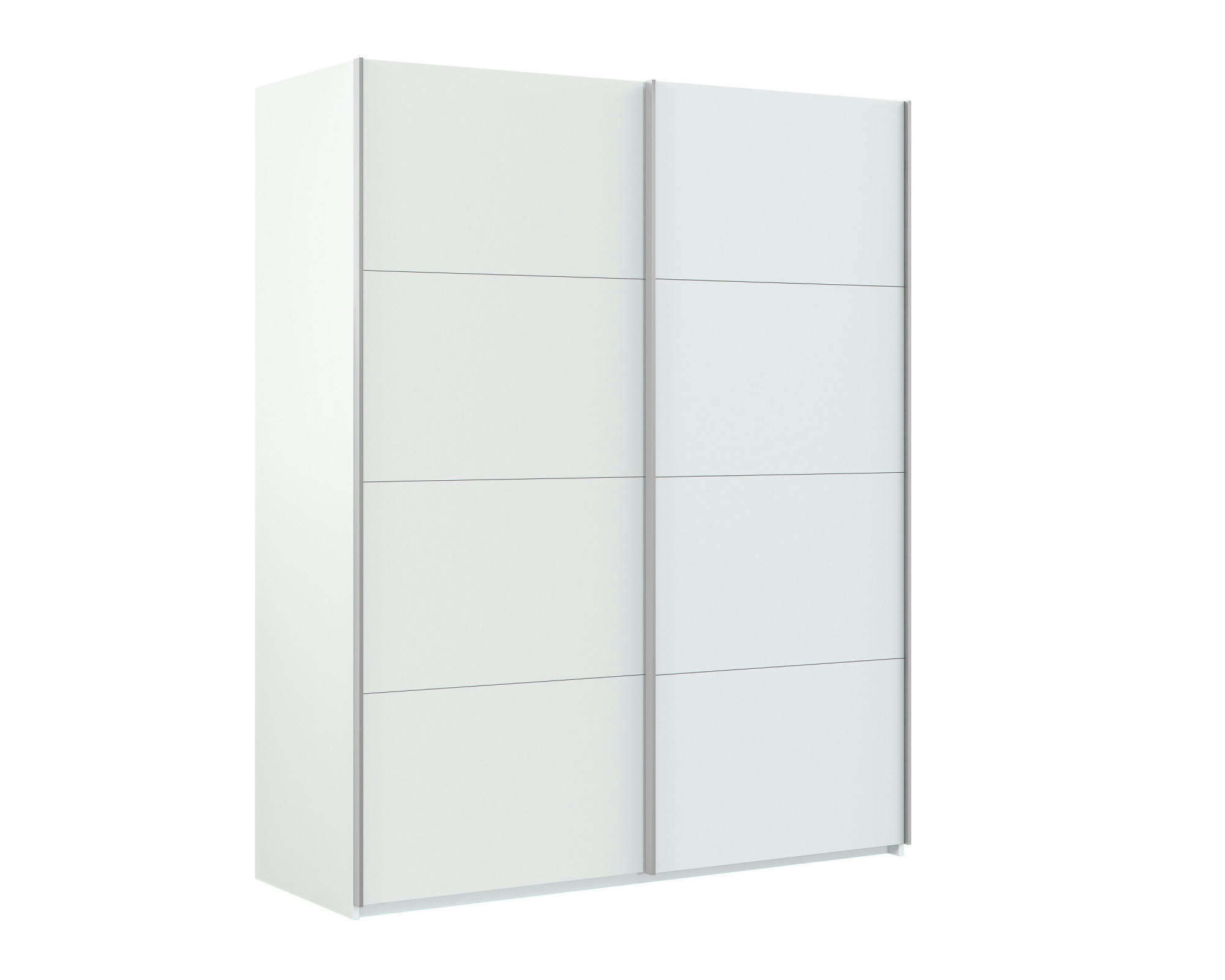 PONCE - Garde-robe à 2 portes coulissantes effet bois blanc