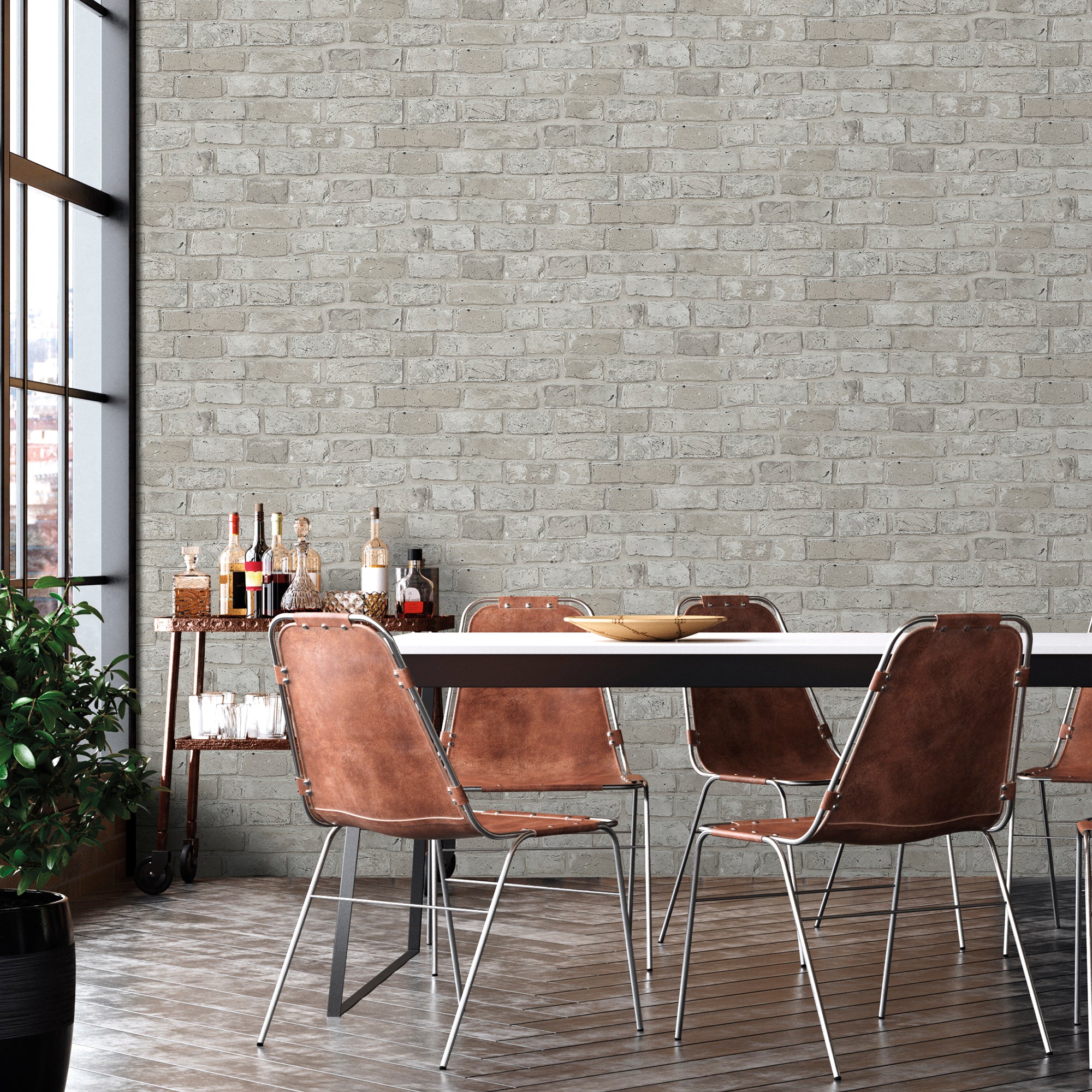 Sanders & Sanders behang bakstenen grijs - 53 cm x 10 m - 640064