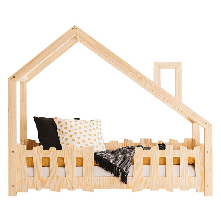 CAPUCINE - Lit cabane 90x190 sommier inclus naturel