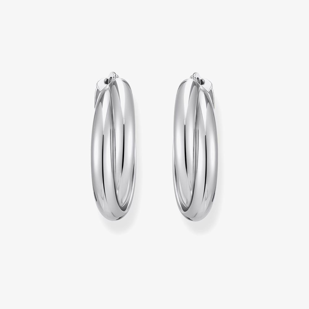 THOMAS SABO Sterling Silver 27mm Intertwined Hoop Earrings CR738-001-21