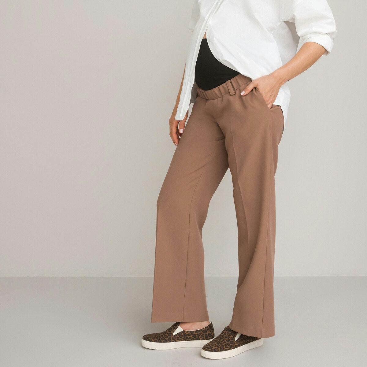 Pantalon large de grossesse, bandeau haut