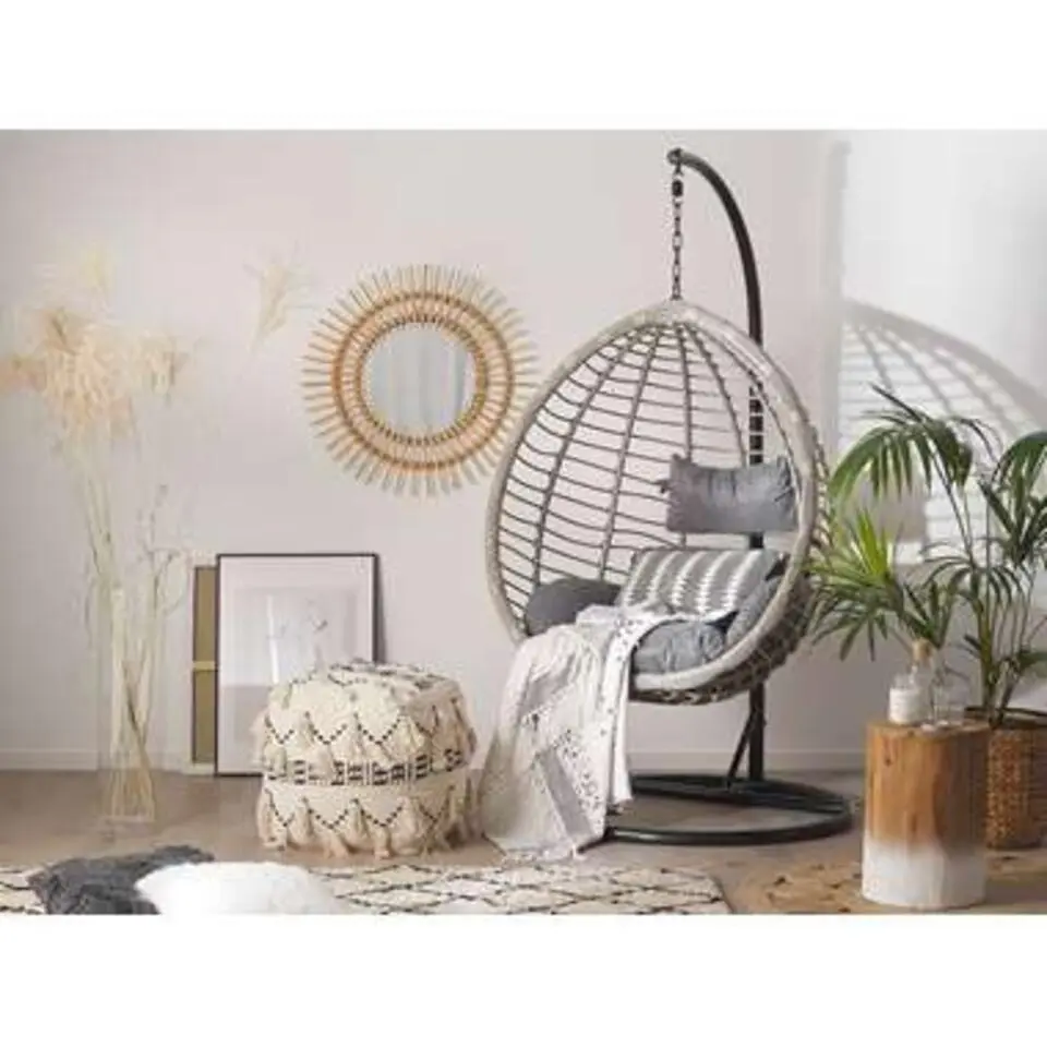 TOLLO - Hangstoel - Grijs - 106 cm - PE rotan