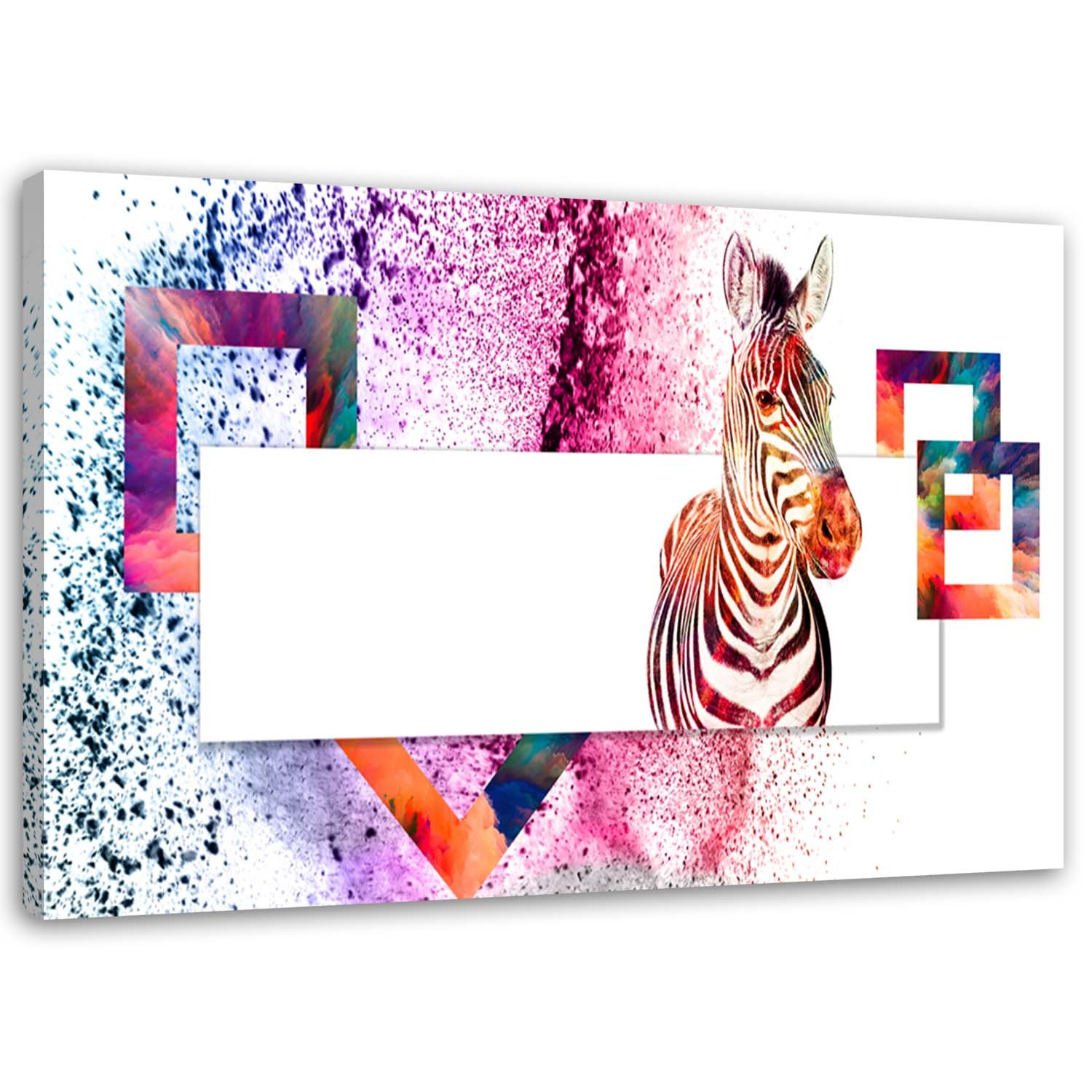 Feeby Obraz na płótnie Kolorowa zebra dla dziecka 60x40