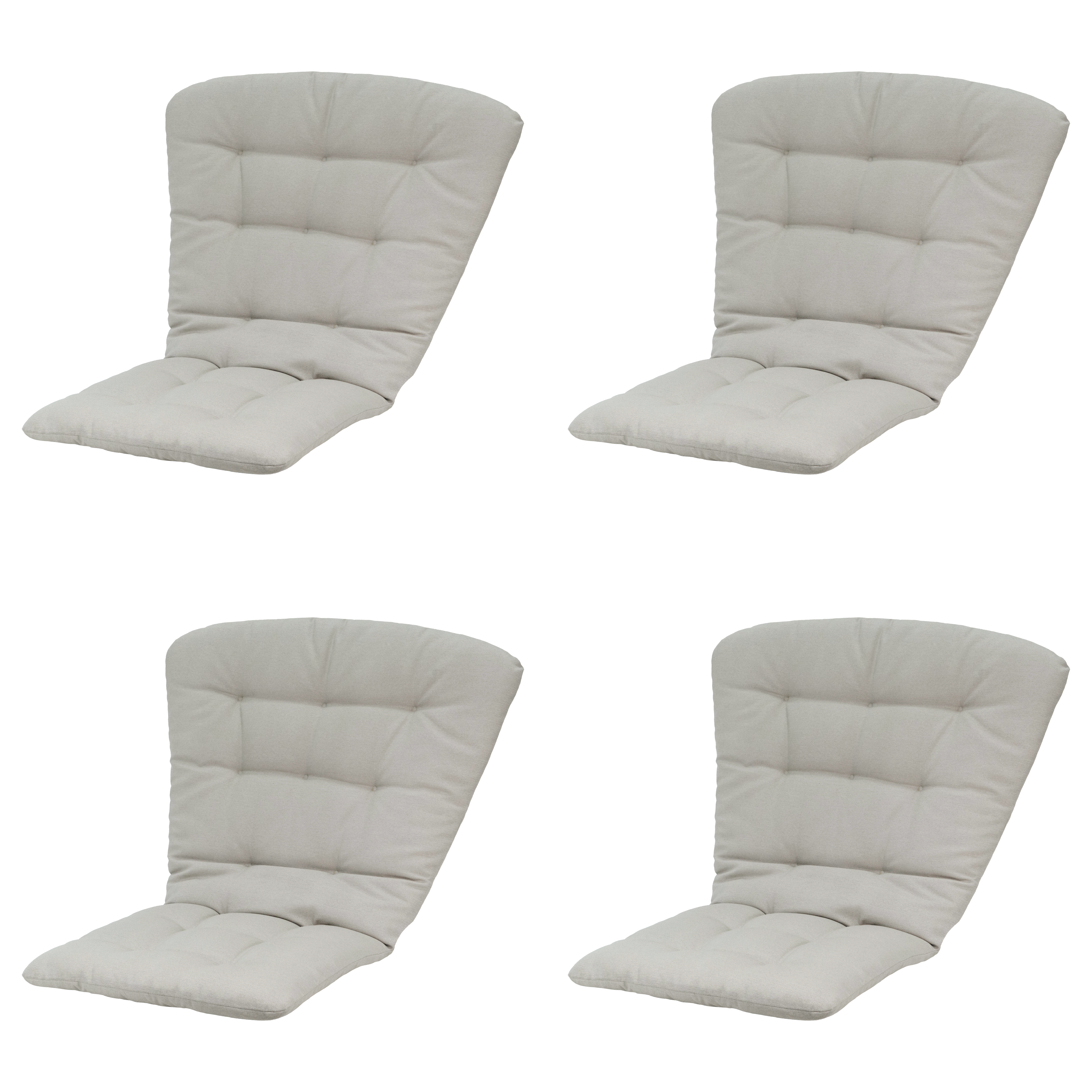 Madison tuintstoelkussen hoge rug Napels - grijs - 125x82x6cm - set van 4
