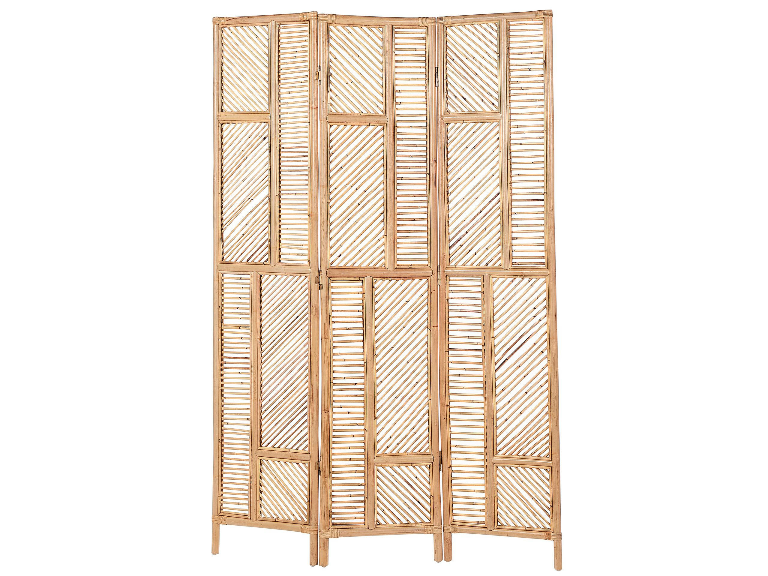 LAMEZIA - Paravent à 3 volets en rotin 117 x 180 cm naturel