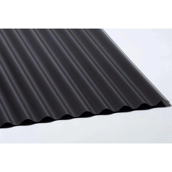 Wellplatte, BxL: 900 x 2000 mm, Polyvinylchlorid (PVC), schwarz