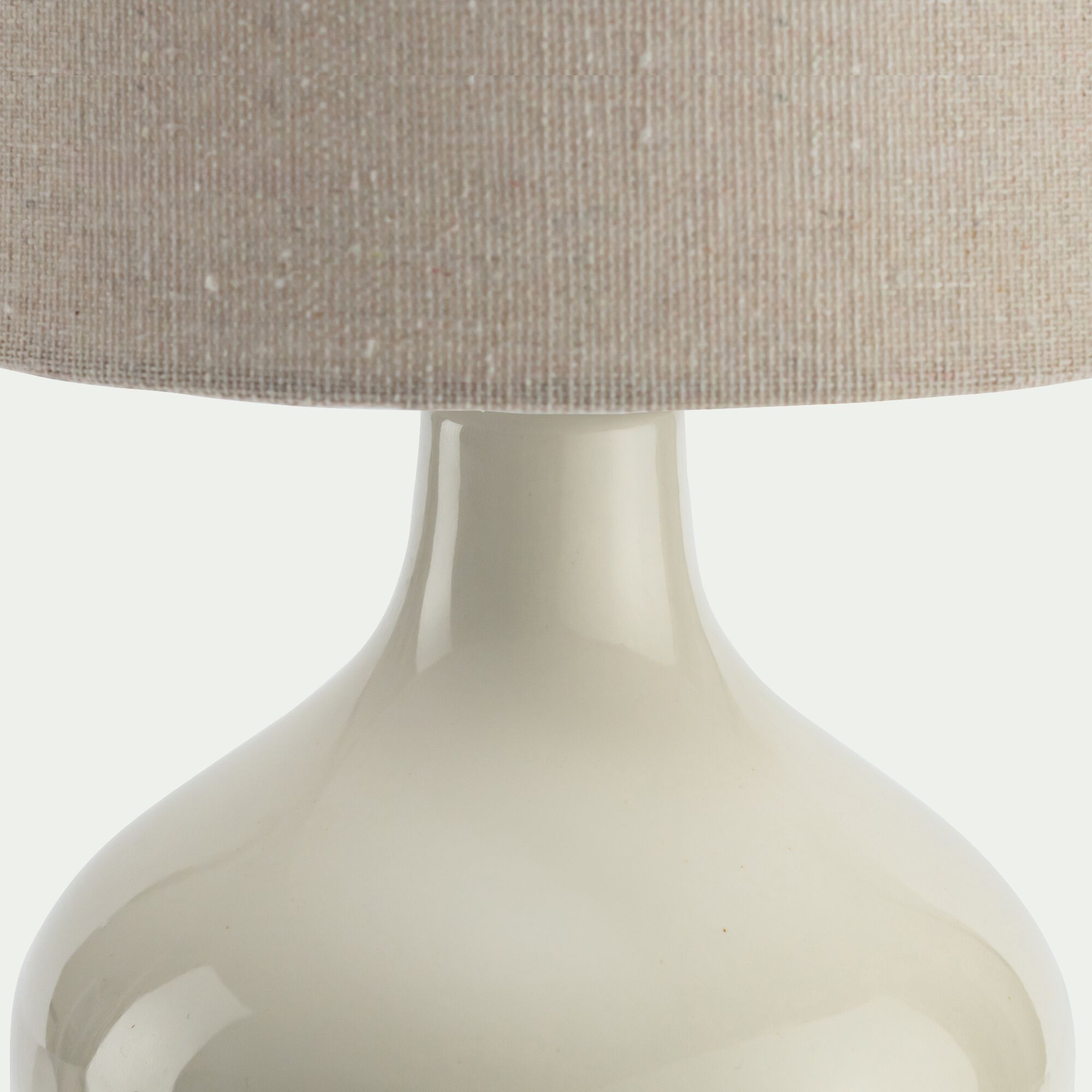 CLEON - Lampe en céramique et lin - blanc