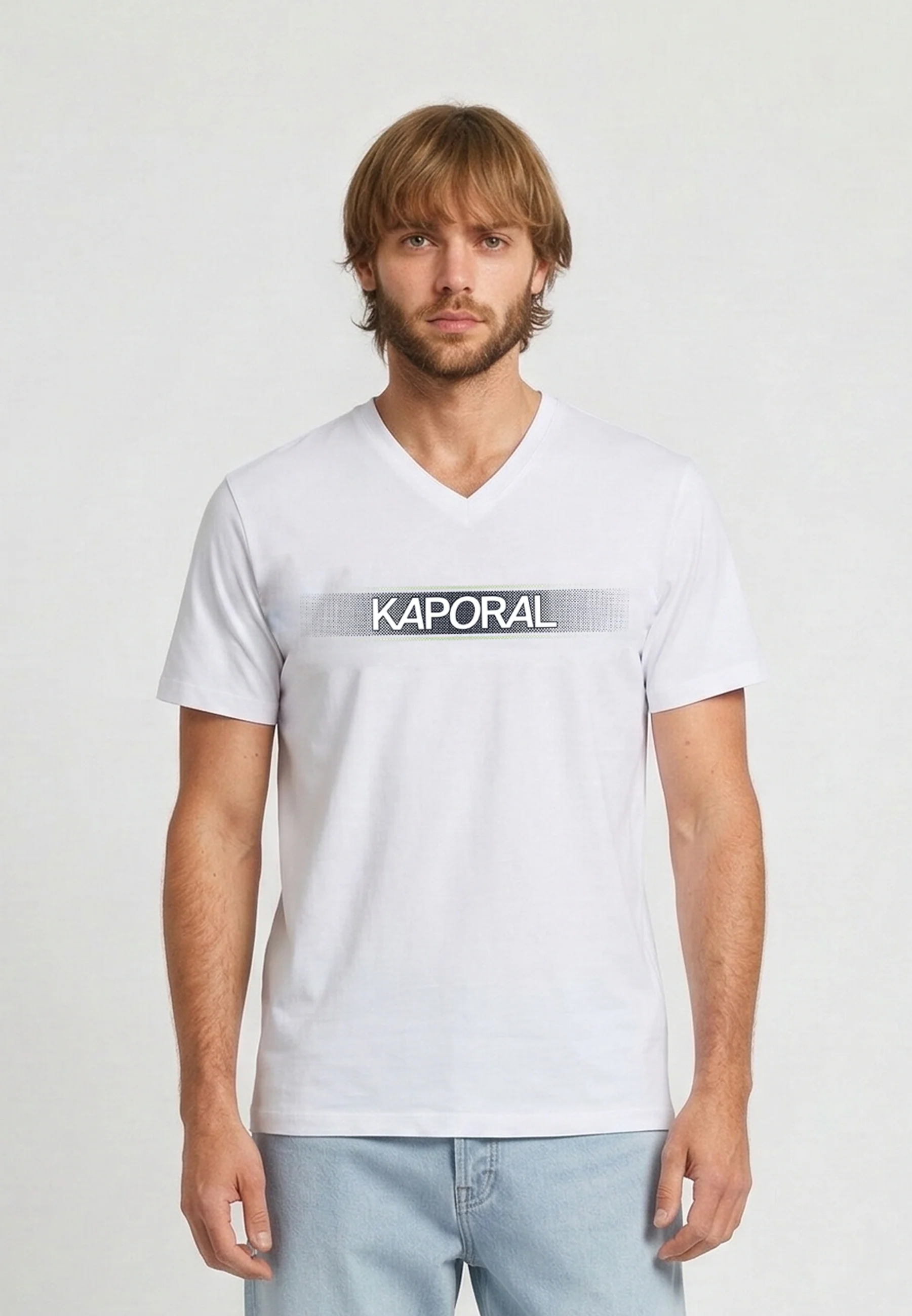 T-shirt manches courtes slim blanc coton stretch BRAD