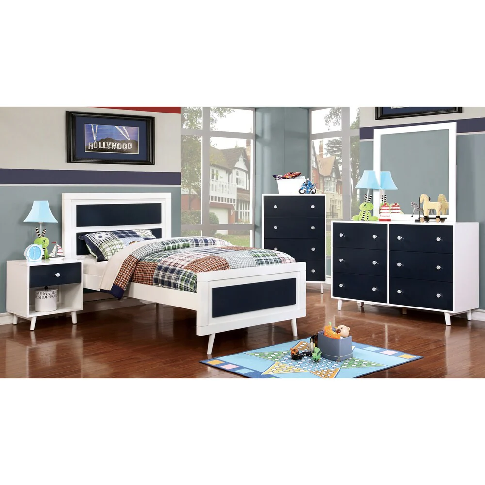 Furniture of America Kude White 2-piece Youth Dresser and Mirror Set