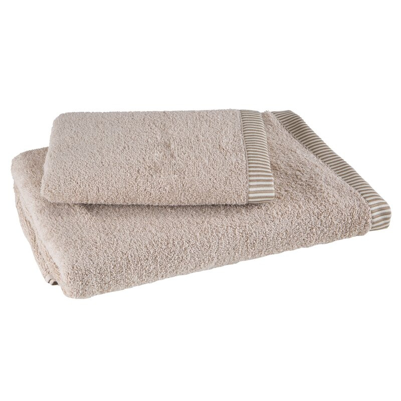 Komplet ręczników 2 szt Kos beżowy upominkowy frotte 450g/m2