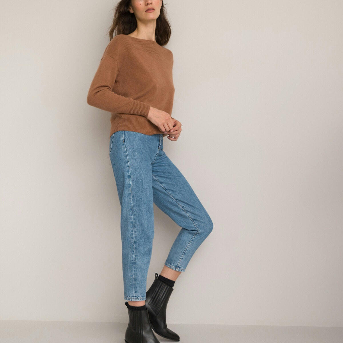 Pull encolure bateau en fine maille cachemire