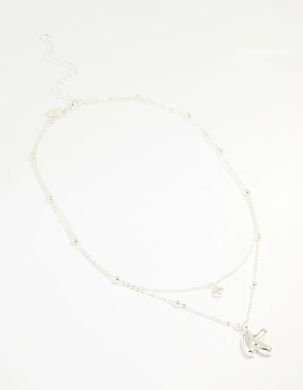 Gold Plated Bubble Letter K Necklace