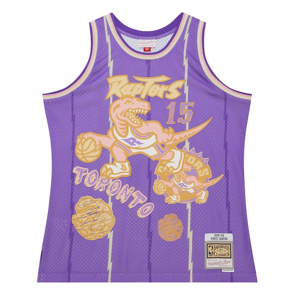Vince Carter Toronto Raptors 1998/99 Swingman Sidewalk Sketch Jersey - Purple