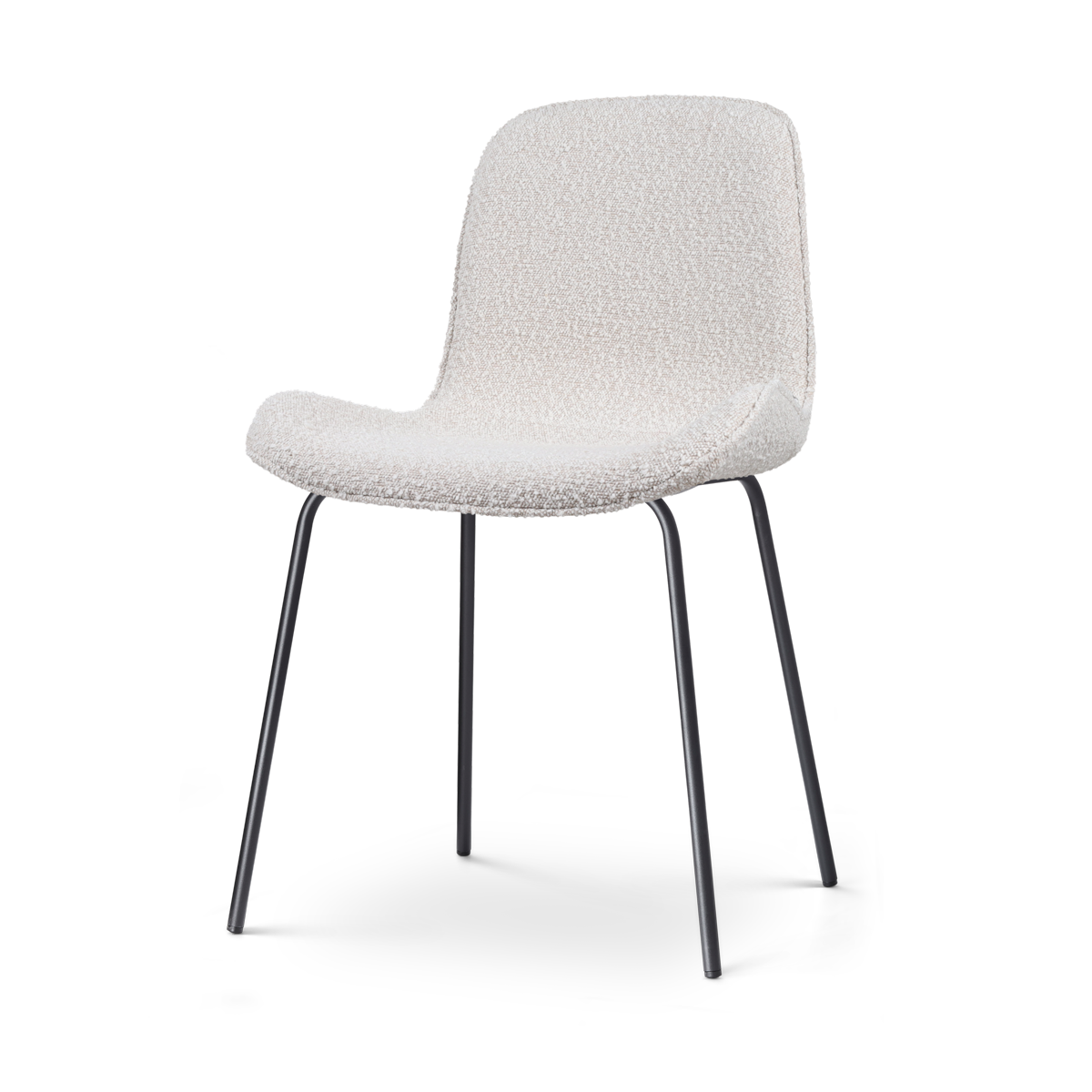 Nolon Nora-Fé Eetkamerstoel Bouclé Beige - Stof - Zwarte Poten