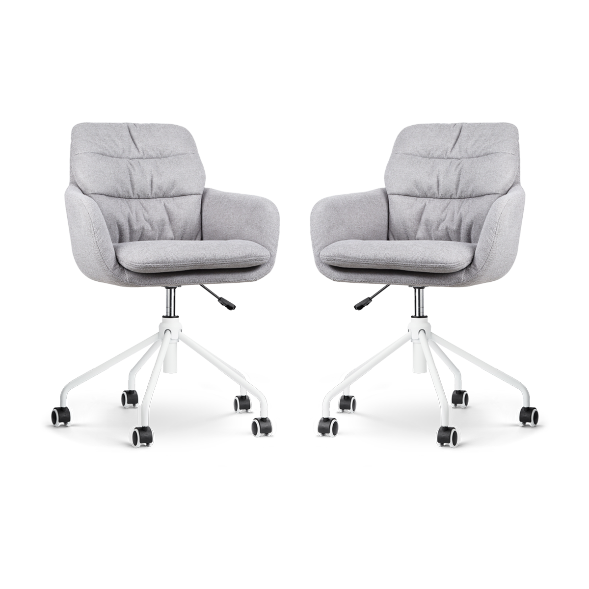 Nolon Nout-Mia Bureaustoelen Set van 2 - Grijs - Wit Onderstel
