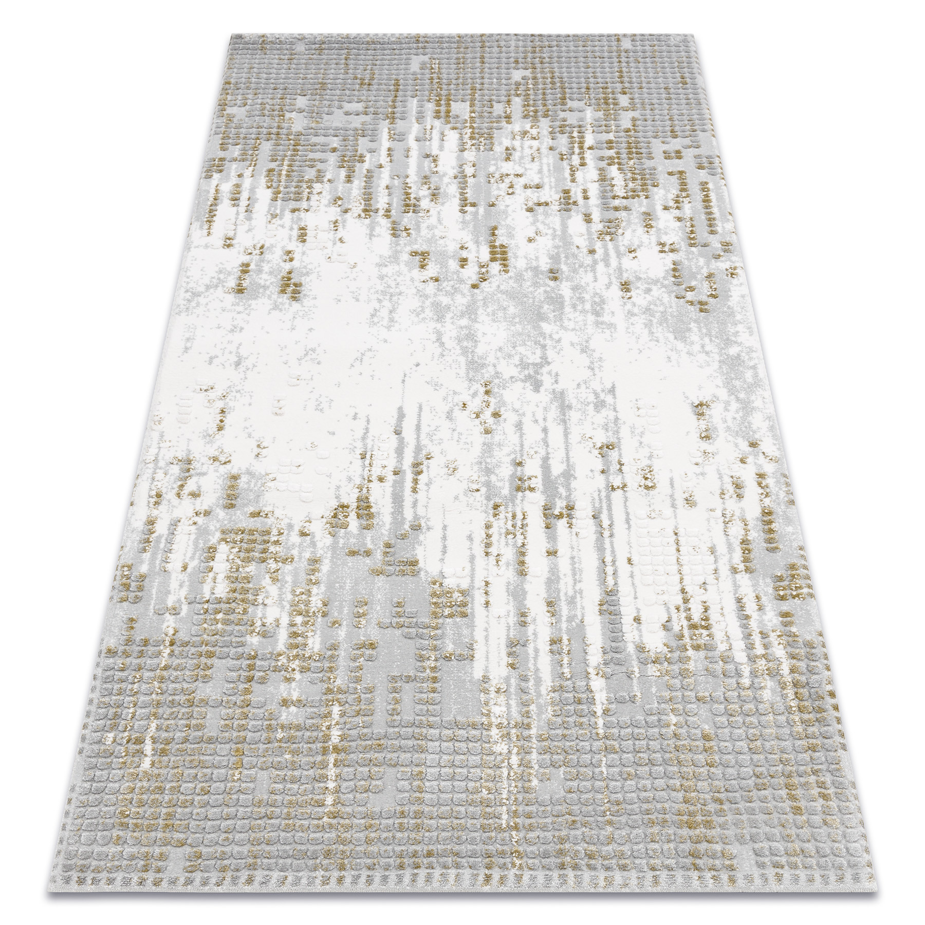 Dywan AKRYL VALS 8376 Geometryczny przestrzenny 3D szary / 80x150 cm