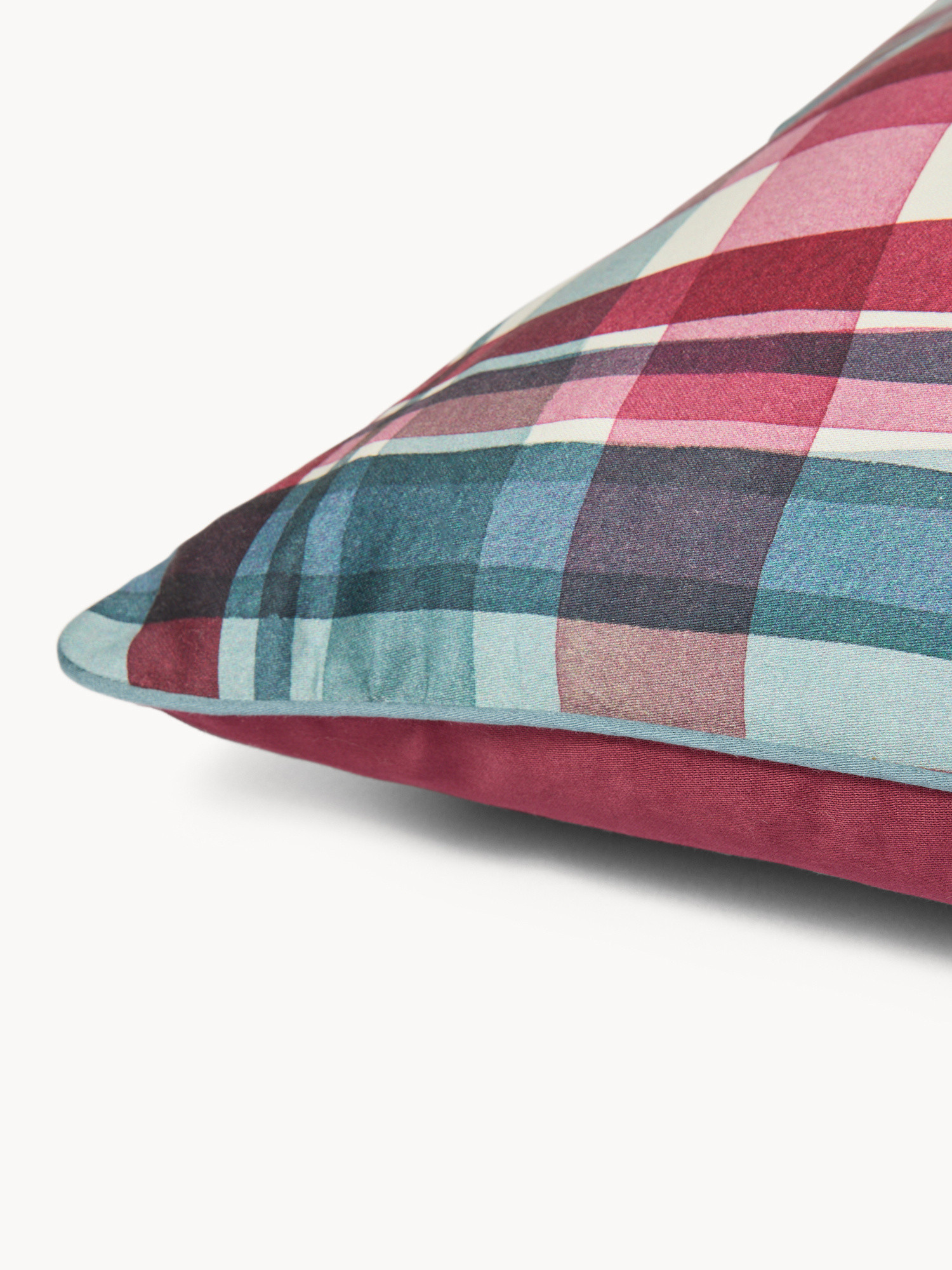 Federa in raso di cotone motivo check