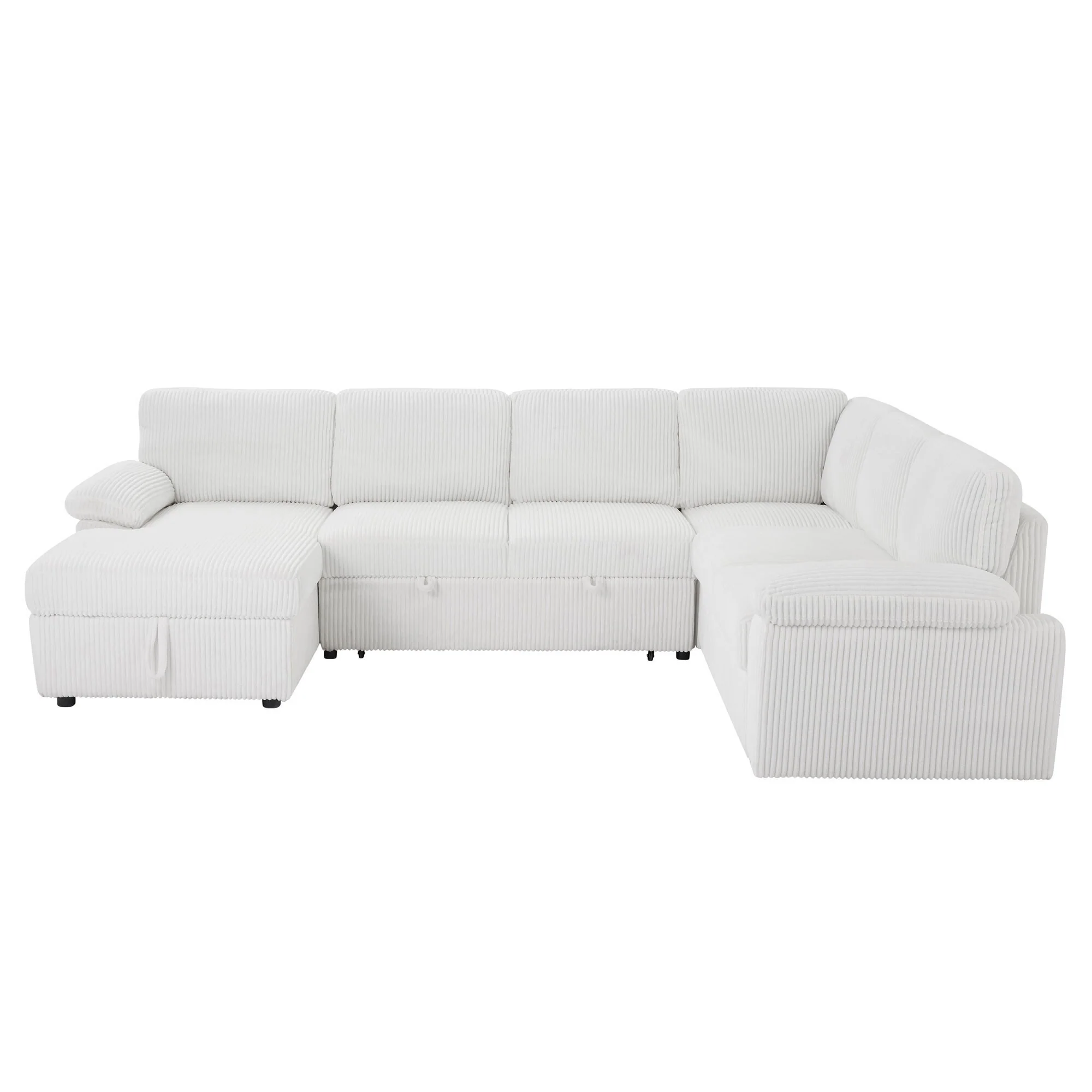 118.09'' Modular 6-Seat Sectional Sofa with Chaise, Pull-Out Bed and Storage, Deep Seat Upholstered Couch