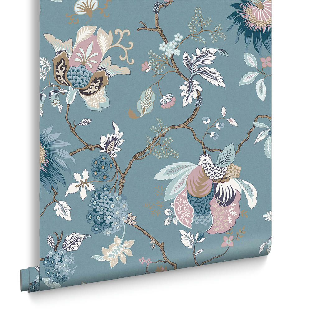 - papier peint bordado bleu 1005x52cm