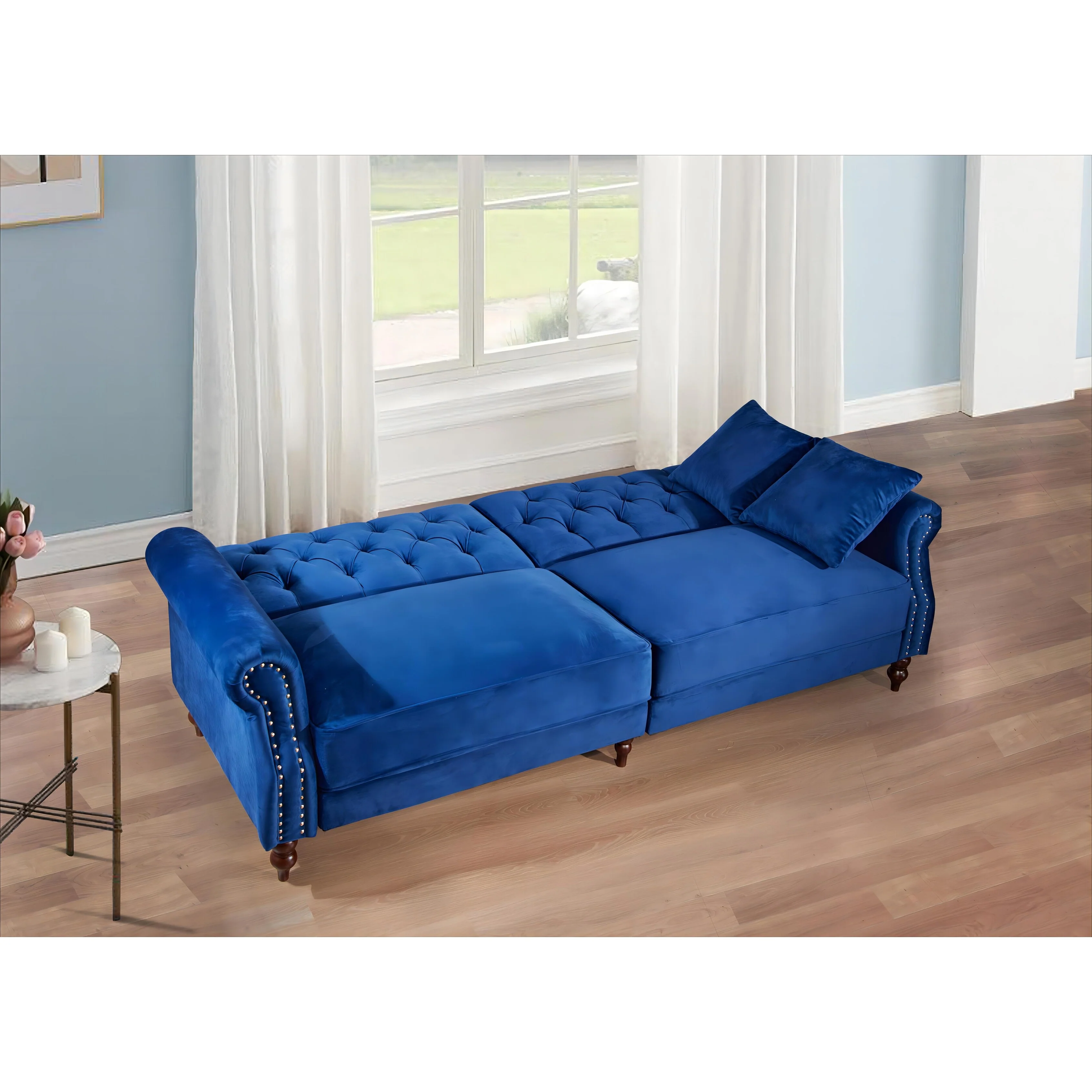 87.8'' Convertible Velvet Sofa Bed Sleeper Futon