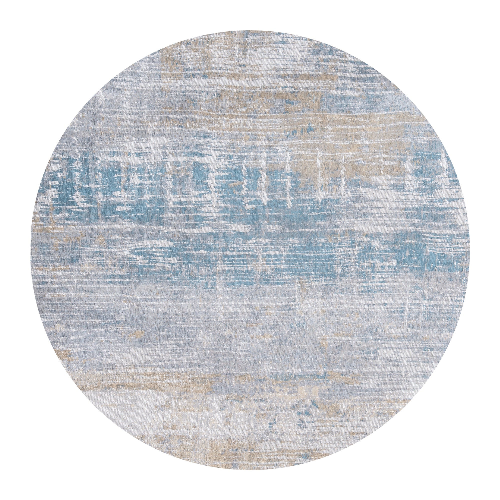 Louis de Poortere Streaks Vloerkleed Ø 140 cm - Long Island Blue