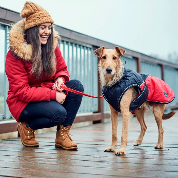 Hundemantel »Uppsala«, Hundemantel Uppsala Cozy 65, anthrazit/rot