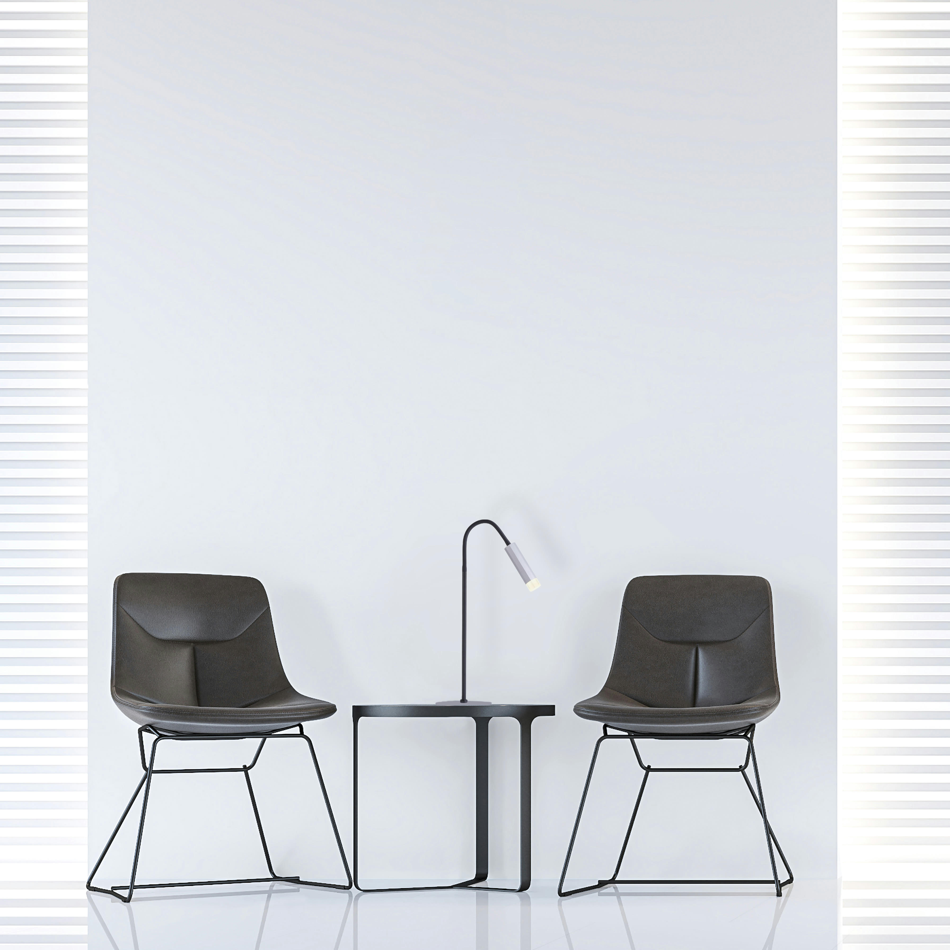 PURE GEMIN - Lampe de table en métal argenté