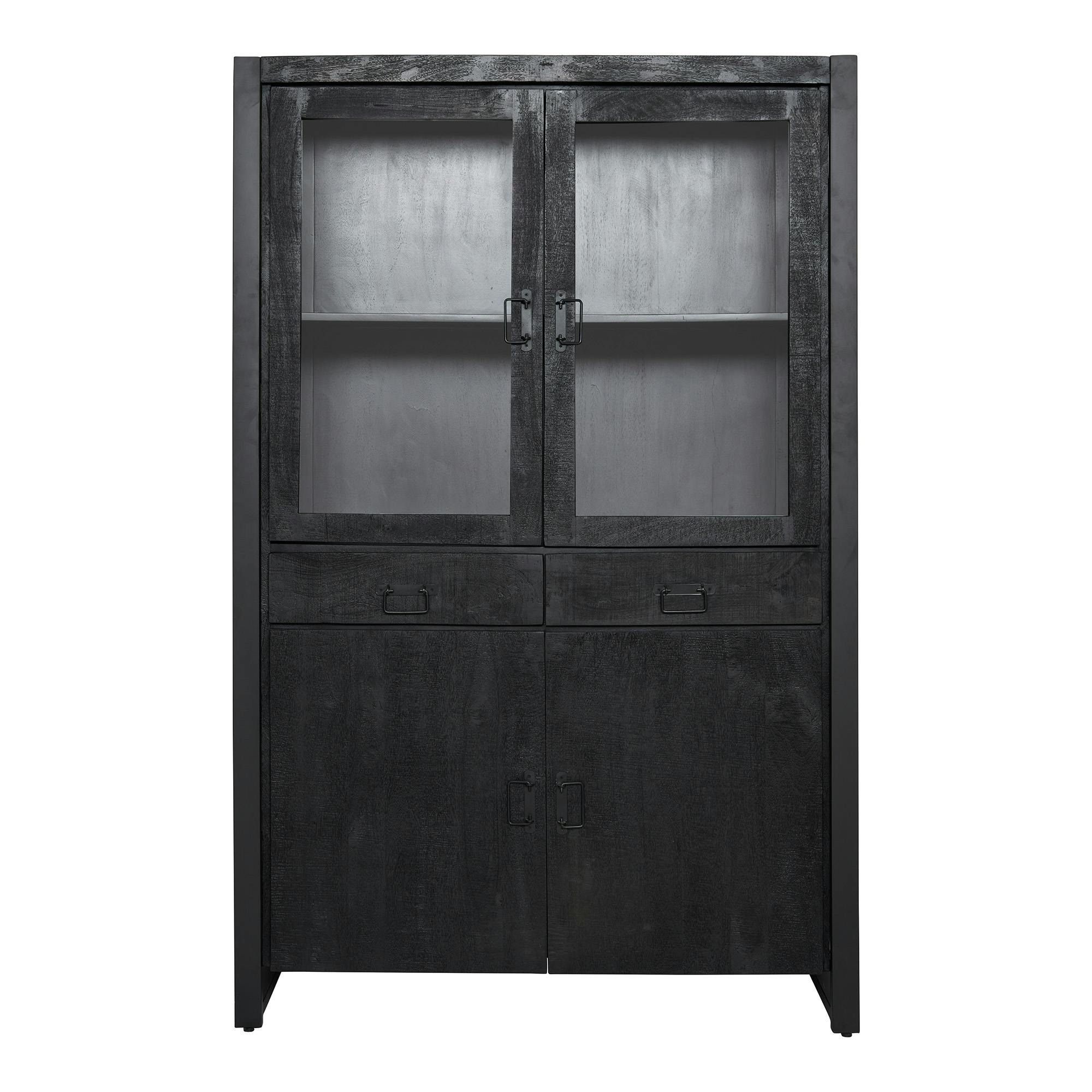 Buffet vitrine bois noir 115 cm MILORA