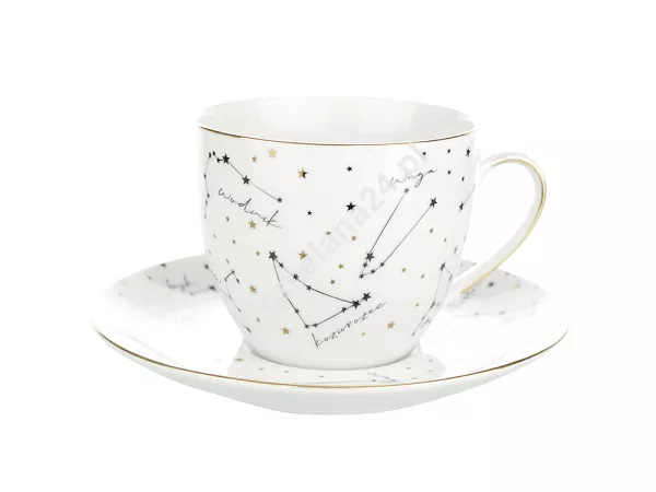 Komplet 2 filiżanek ze spodkiem 0,3 L (4 el) Bogucice - Zodiak White 1038