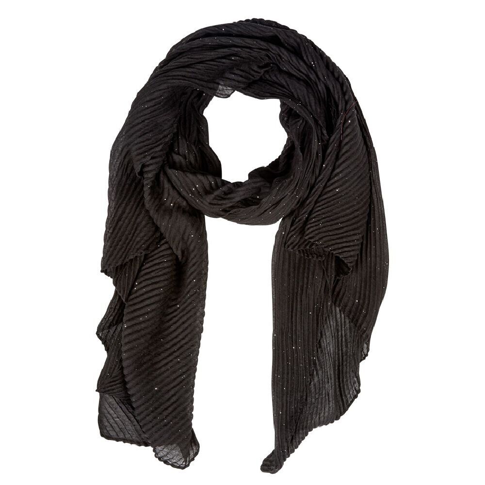 Foulard plissé noir pailleté