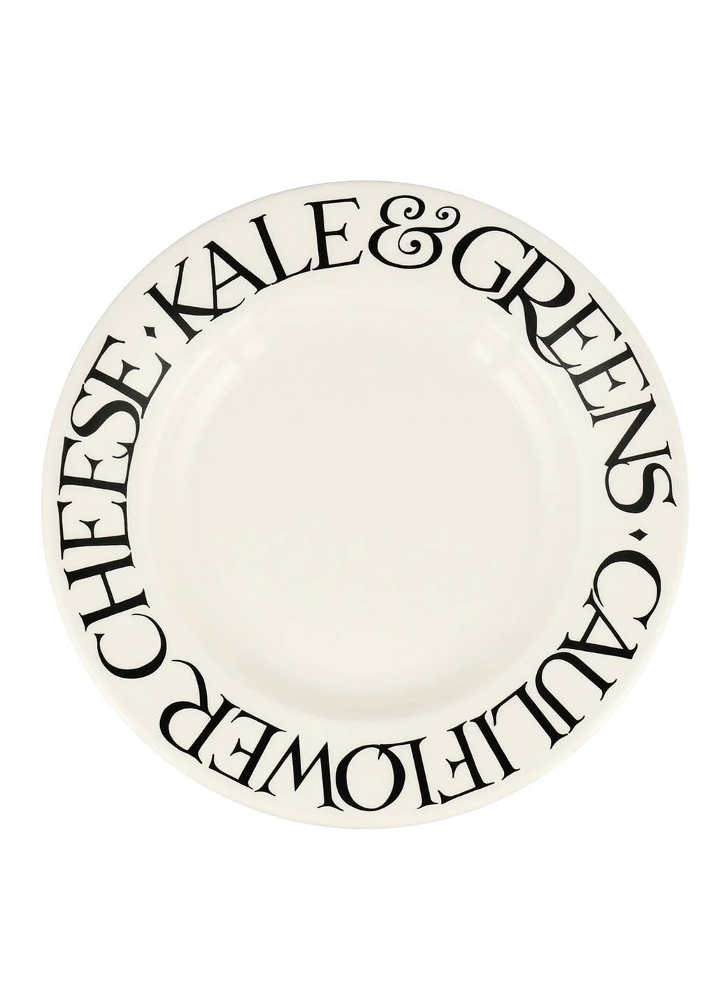 Black Toast Veggies Large Dinner Plate, 10.5 Inch