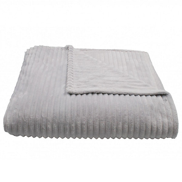 Couverture 100% polyester 180x240 cm microvelours DOLCE gris perle