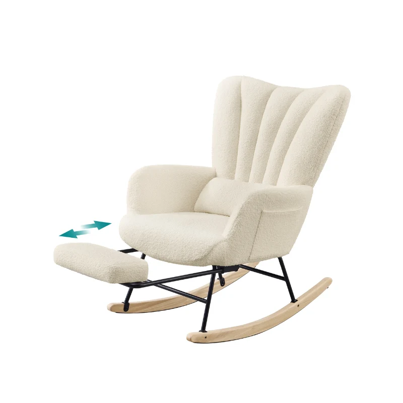 Fauteuil à bascule avec repose-pieds extensible et coussin amovible