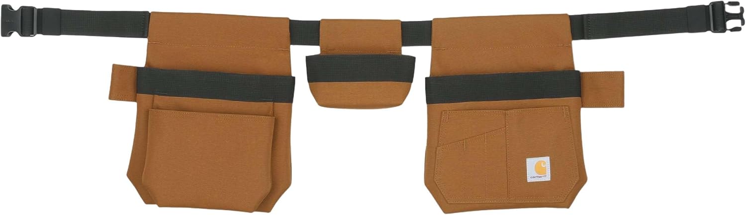 Carhartt Orginizational Tool Belt, Durable, Adjustable Water-Resistant Belt Organizer, Adjustable Utility Belt (Brown)