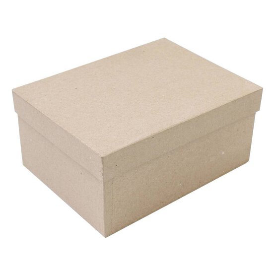 Mache Rectangular Box with Lid 20cm