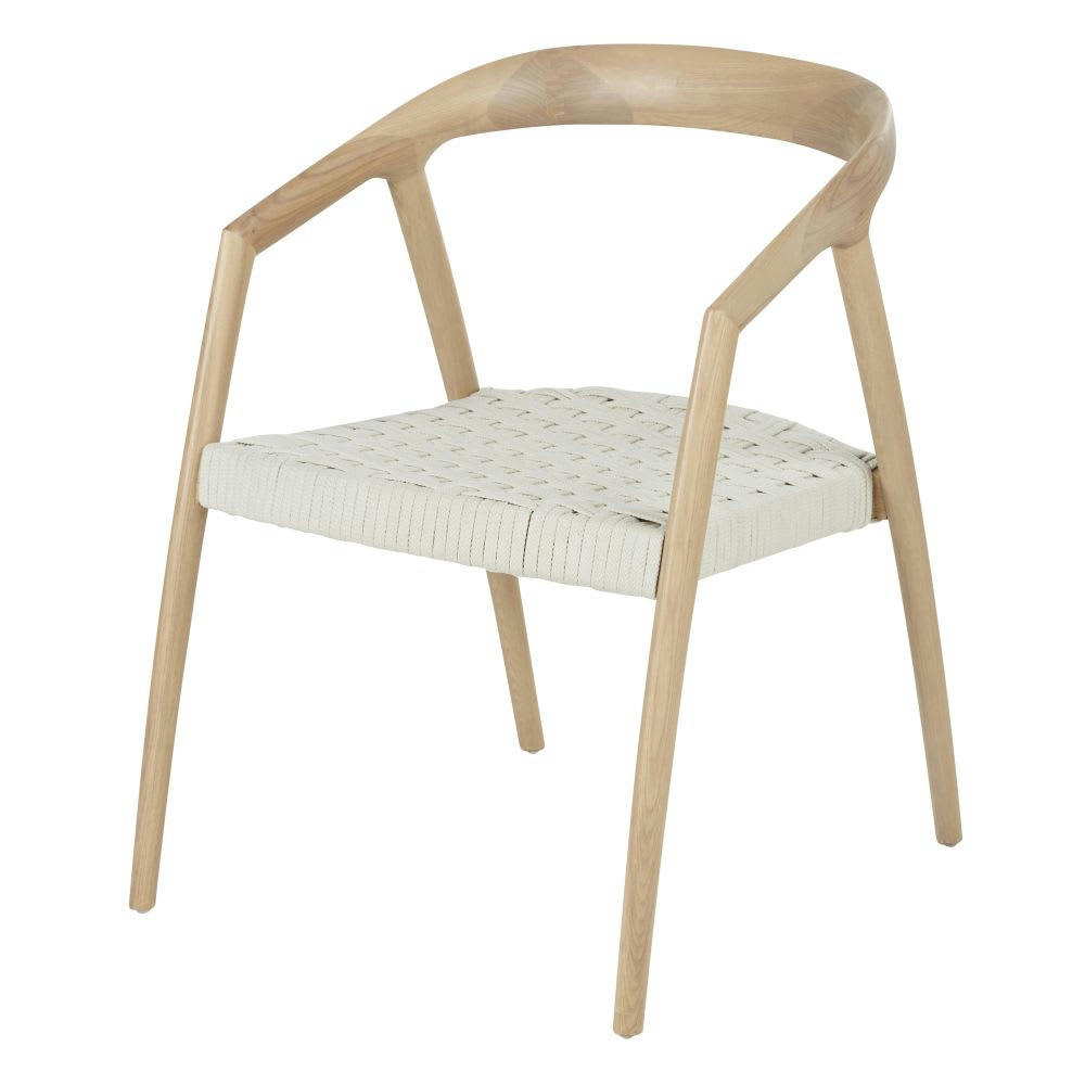 Mangrove - Chaise en frêne et assise en corde beige