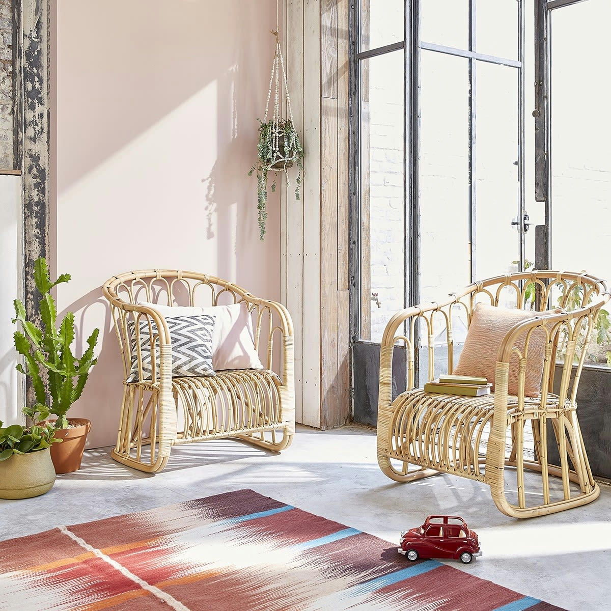 BOHO - 2 fauteuils en rotin