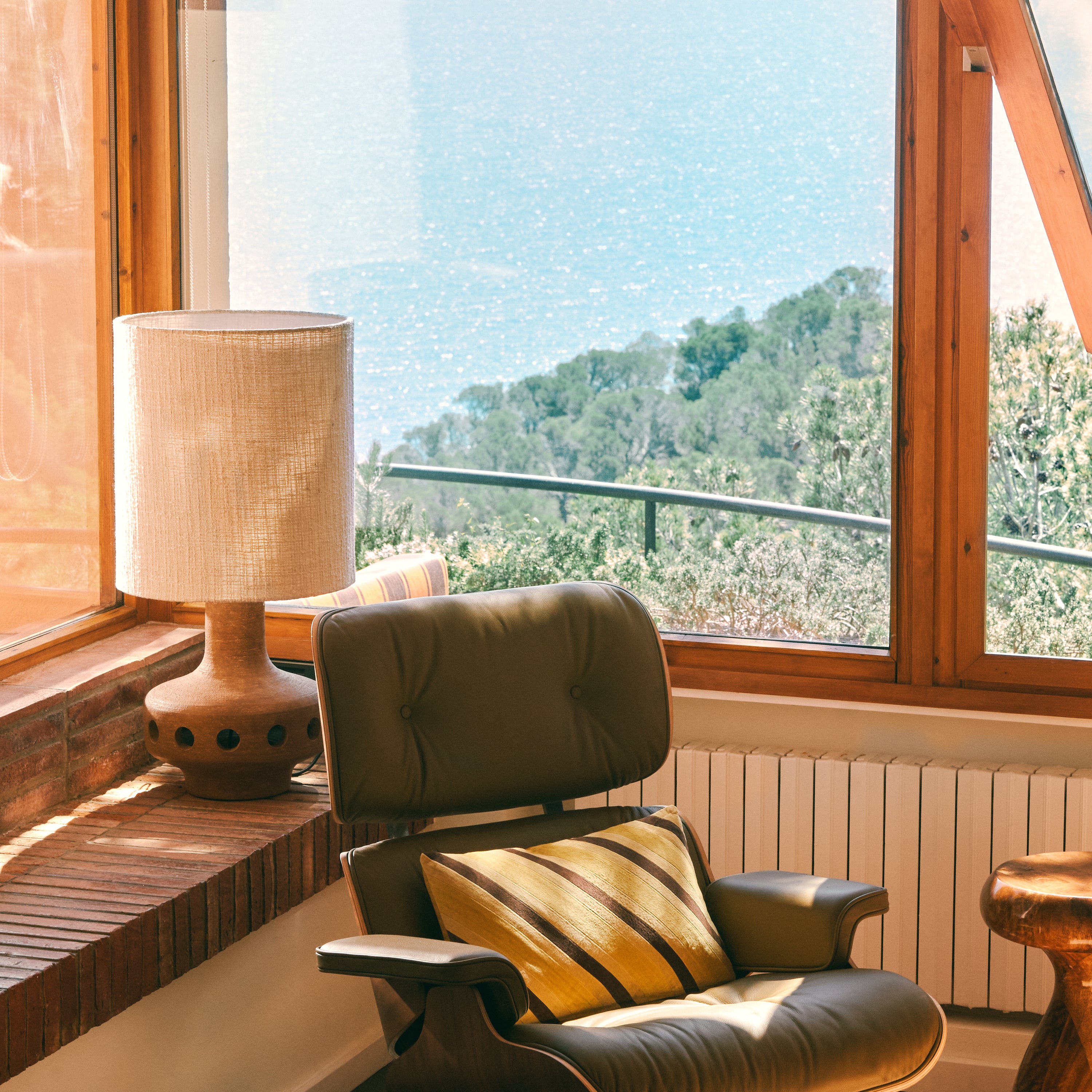 HKliving Bouclé Lampenkap Ø 38 cm - Low - Naturel