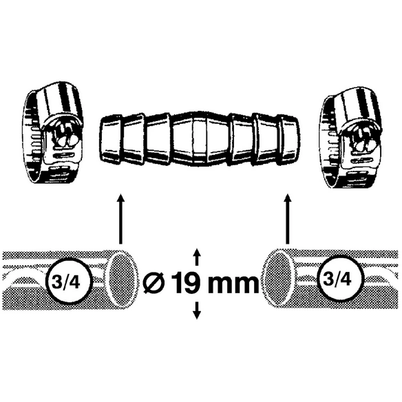 Schlauchverbinder, Messing