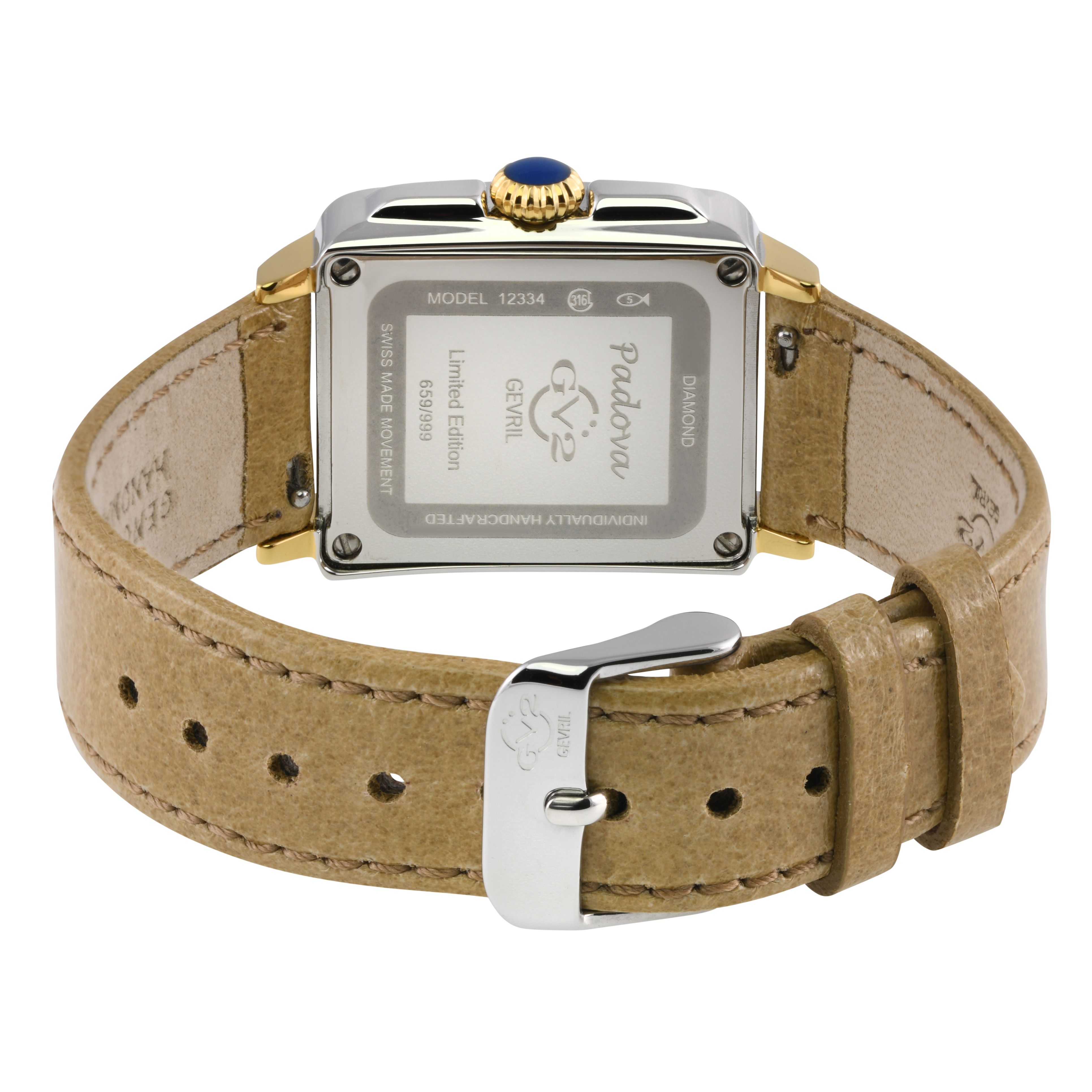 GV2 Padova Gemstone 12334.1 Light Tan Swiss Quartz Watch