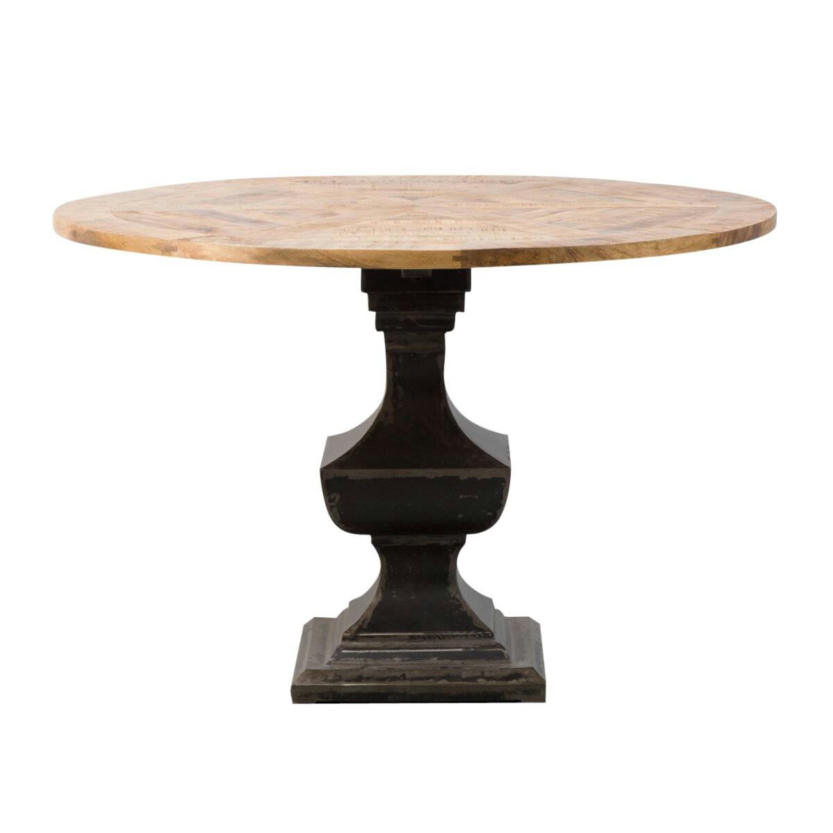 VITTO - Table à manger en bois noir 115 cm